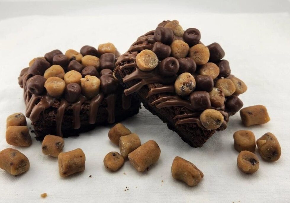 A close up of some chocolate and nuts